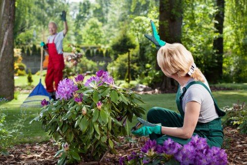 Gardener Hainault team preparing tools and safety equipment